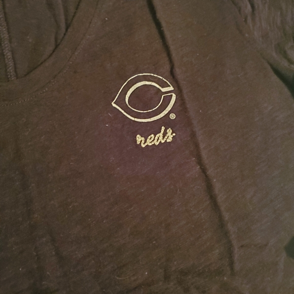 Cincinnati Reds '47 Brand Women’s Small Black Short Sleeve T-Shirt Logo MLB - Picture 2 of 9